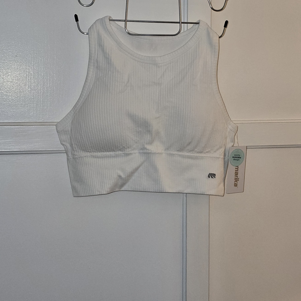 Marika Classic White Ribbed Tank Top